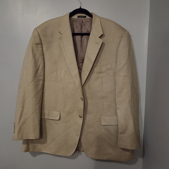 Lauren Ralph Lauren Other - Ralph Lauren Men's Silk Tan Preppy Blazer Jacket Size 48R Old Money Quiet Luxury